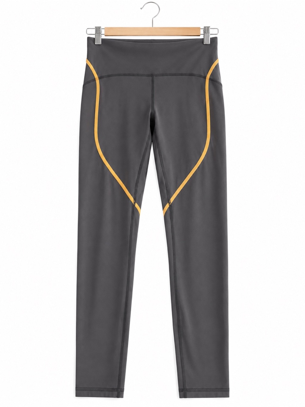 Lululemon Black-Orange Piping Athletic Leggings Size 8